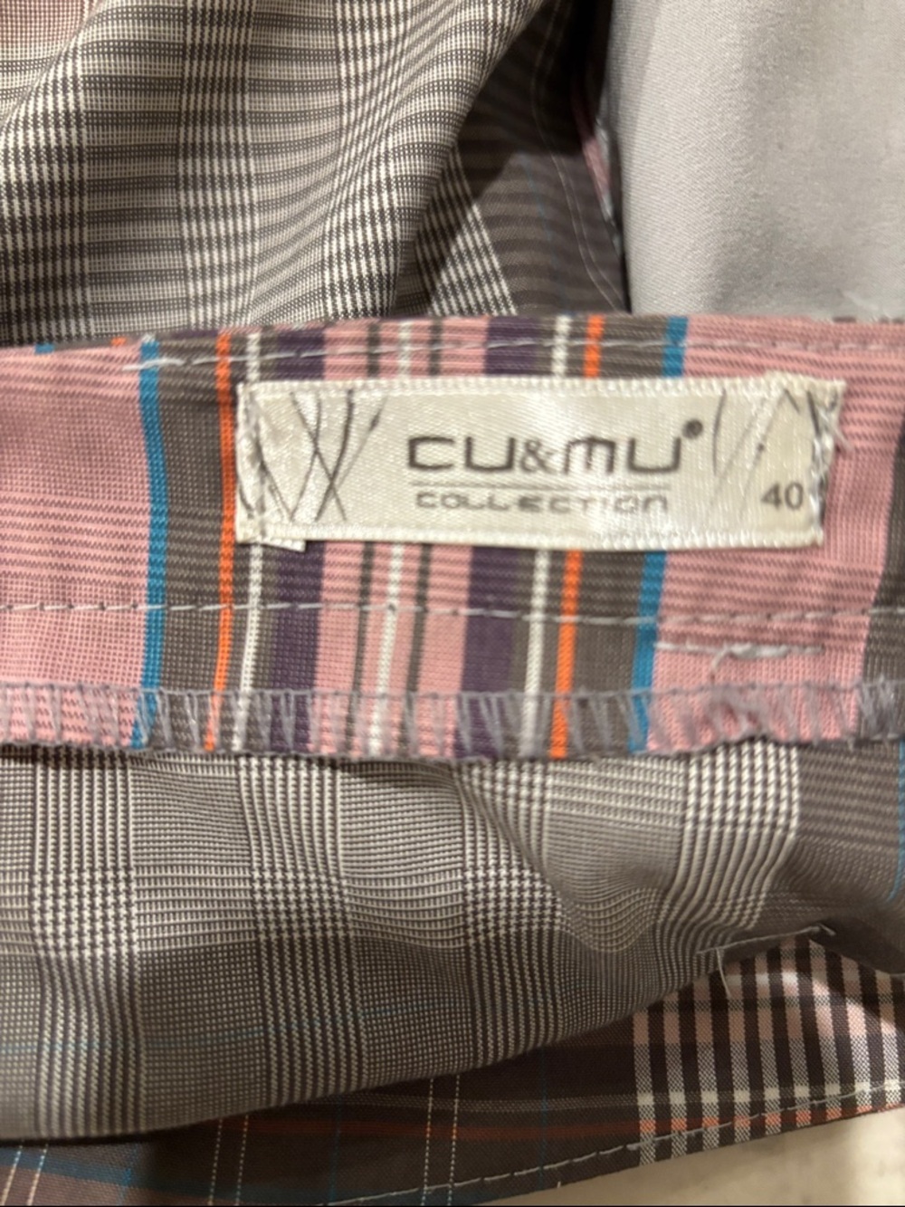 Light Gray Plaid Pocket Mini Skirt - Pink & Gray - Picture 10 of 11